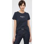 Dámske Tričká s krátkym rukávom Pepe Jeans čiernej farby z bavlny vo veľkosti XS s krátkymi rukávmi 