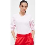 Dámske Tričká s dlhým rukávom adidas ružovej farby z bavlny vo veľkosti XS s dlhými rukávmi 