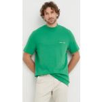 Bavlnené tričko Samsoe Samsoe Norsbro zelená farba, jednofarebné, M20300010