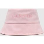 Bavlnený klobúk Lanvin ružová farba, bavlnený