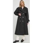 Dámske Dvojradové kabáty Tommy Hilfiger čiernej farby z bavlny vo veľkosti XS 