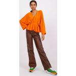 Dámske Tuniky FashionHunters oranžovej farby s jednofarebným vzorom z polyesteru Onesize v zľave 
