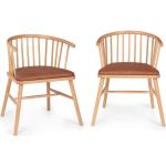 Jedálenské stoličky hnedej farby v elegantnom štýle z bukového dreva 2 ks balenie v zľave 
