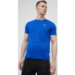 Pánske Bežecké tričká Asics modrej farby s jednofarebným vzorom z polyesteru vo veľkosti XXL v zľave 