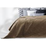 Prehozy na posteľ hnedej farby s prešívaným vzorom zo zamatu technológia Oeko-tex 240x220 ekologicky udržateľné 