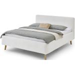 Dvojlôžkové postele bielej farby v škandínávskom štýle s nohami 