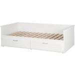 Jednolôžkové postele ROBA bielej farby v minimalistickom štýle z dreva s úložným priestorom 