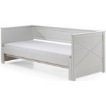 Detské postele Vipack bielej farby v škandínávskom štýle z dreva s úložným priestorom 