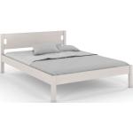 Dvojlôžkové postele Skandica bielej farby v minimalistickom štýle z dreva s nohami 
