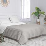 Prehozy na posteľ happy friday sivej farby s prešívaným vzorom z bavlny 240x260 v zľave 