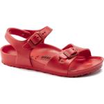 Detské Sandále Birkenstock Rio červenej farby v ležérnom štýle zo syntetiky vo veľkosti 34 na úzke nohy s prackou v zľave na leto 
