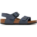 Chlapčenské Kožené sandále Birkenstock New York tmavo modrej farby z koženky vo veľkosti 32 na leto 