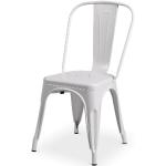 Stoličky bielej farby v retro štýle z kovu 8 ks balenie 