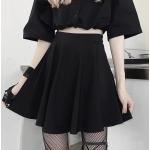 Dámske Áčkové sukne čiernej farby v gotickom štýle z polyesteru 