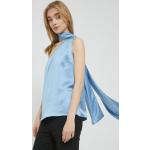 Dámske Blúzky HUGO modrej farby z polyesteru vo veľkosti M s asymetrickým výstrihom asymetrické udržateľná móda 