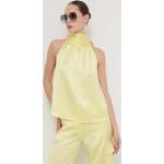 Dámske Blúzky HUGO žltej farby z polyesteru vo veľkosti M udržateľná móda 