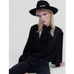 Dámske Designer Blúzky s mašlou Karl Lagerfeld čiernej farby v elegantnom štýle vo veľkosti M s mašľami 