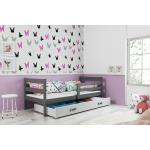 Detské postele BMS sivej farby MDF s úložným priestorom 