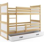Detské postele BMS sivej farby z borovicového dreva s úložným priestorom lakovaný povrch 