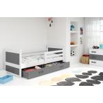 Detské postele BMS sivej farby MDF s úložným priestorom lakovaný povrch 
