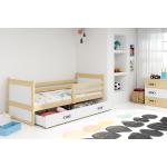 Detské postele BMS fialovej farby z masívu s úložným priestorom lakovaný povrch 