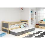 Detské postele BMS sivej farby z borovicového dreva lakovaný povrch 