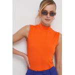 Designer Dámske body Calvin Klein oranžovej farby z polyamidu 