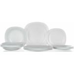 Plytké taniere bielej farby zo skla v zľave s priemerom 27 cm 