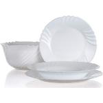 Hlboké taniere bielej farby zo skla v zľave s priemerom 24 cm 