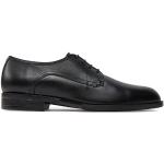 Pánske Designer Spoločenské topánky HUGO BOSS BOSS čiernej farby v elegantnom štýle z kože vo veľkosti 42 v zľave na jar 
