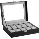 Krabičky na hodinky sivej farby z polyuretánu Preklápacia spona vhodné na box s kov remienkom 