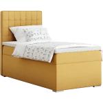 Boxspring postele Kondela horčicovej farby v modernom štýle s prešívaným vzorom z dreva s nohami v zľave 