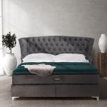 Boxspring postele Kondela sivej farby v modernom štýle z bavlny ekologicky udržateľné 