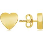 Strieborné náušnice zlatej farby v minimalistickom štýle pozlátené na Valentín 