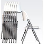 Záhradné stoličky bielej farby v elegantnom štýle z polyetylénu na skladanie 8 ks balenie 