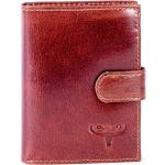 Pánske Kožené peňaženky FashionHunters tmavo červenej farby v zľave 