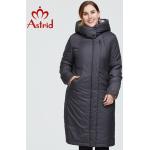 Dámske Zimné kabáty astrid čiernej farby z bavlny vo veľkosti 5 XL na zips Kapucňa 