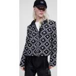 Dámska Designer Jesenná móda Karl Lagerfeld čiernej farby s geometrickým vzorom vo veľkosti M 