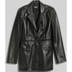 Dámske Designer Kožené bundy Karl Lagerfeld čiernej farby z kože vo veľkosti L na zips 