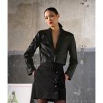 Nová kolekcia: Dámske Designer Kožené bundy Karl Lagerfeld čiernej farby s vyšívaným vzorom z kože vo veľkosti L 