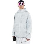 Pánske Snowboardové bundy Volcom bielej farby s maskáčovým vzorom v zľave 