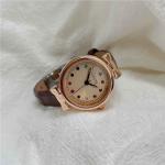 Dámske Náramkové hodinky nepremokavé bielej farby s quartz pohonom s koža remienkom s digitálnym displejom 
