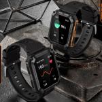 Pánske Inteligentné hodinky nepremokavé čiernej farby kompatibilné s iOS s pripojiteľnosťou k Bluetooth 