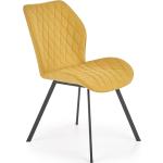 Jedálenské stoličky žltej farby v modernom štýle zo zamatu 