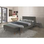Dvojlôžkové postele sivej farby zo zamatu s úložným priestorom 