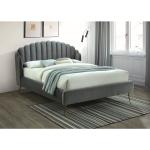 Dvojlôžkové postele sivej farby zo zamatu s úložným priestorom 