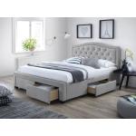 Dvojlôžkové postele sivej farby s úložným priestorom 