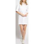 Dámske Designer Košeľové šaty Calvin Klein bielej farby z bavlny 
