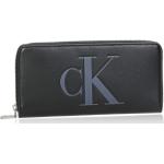 Dámske Designer Peňaženky Calvin Klein čiernej farby na zips v zľave 