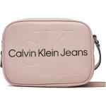 Dámske Designer Luxusné kabelky Calvin Klein ružovej farby z polyuretánu na zips 